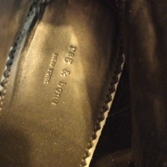 RAG & BONE HARROW BLACK LEATHER ANKLE BOOTS SIZE 37 - Picture 9 of 9